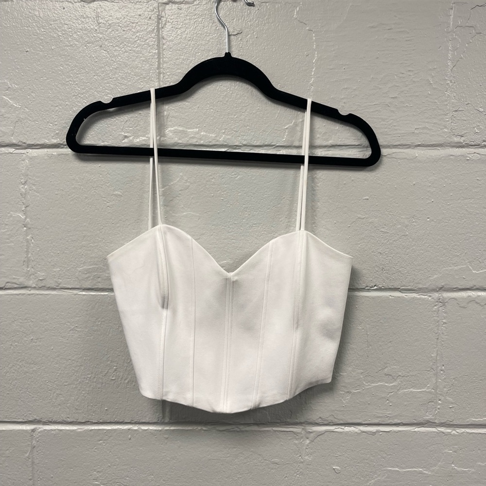 White cropped Zara corset top